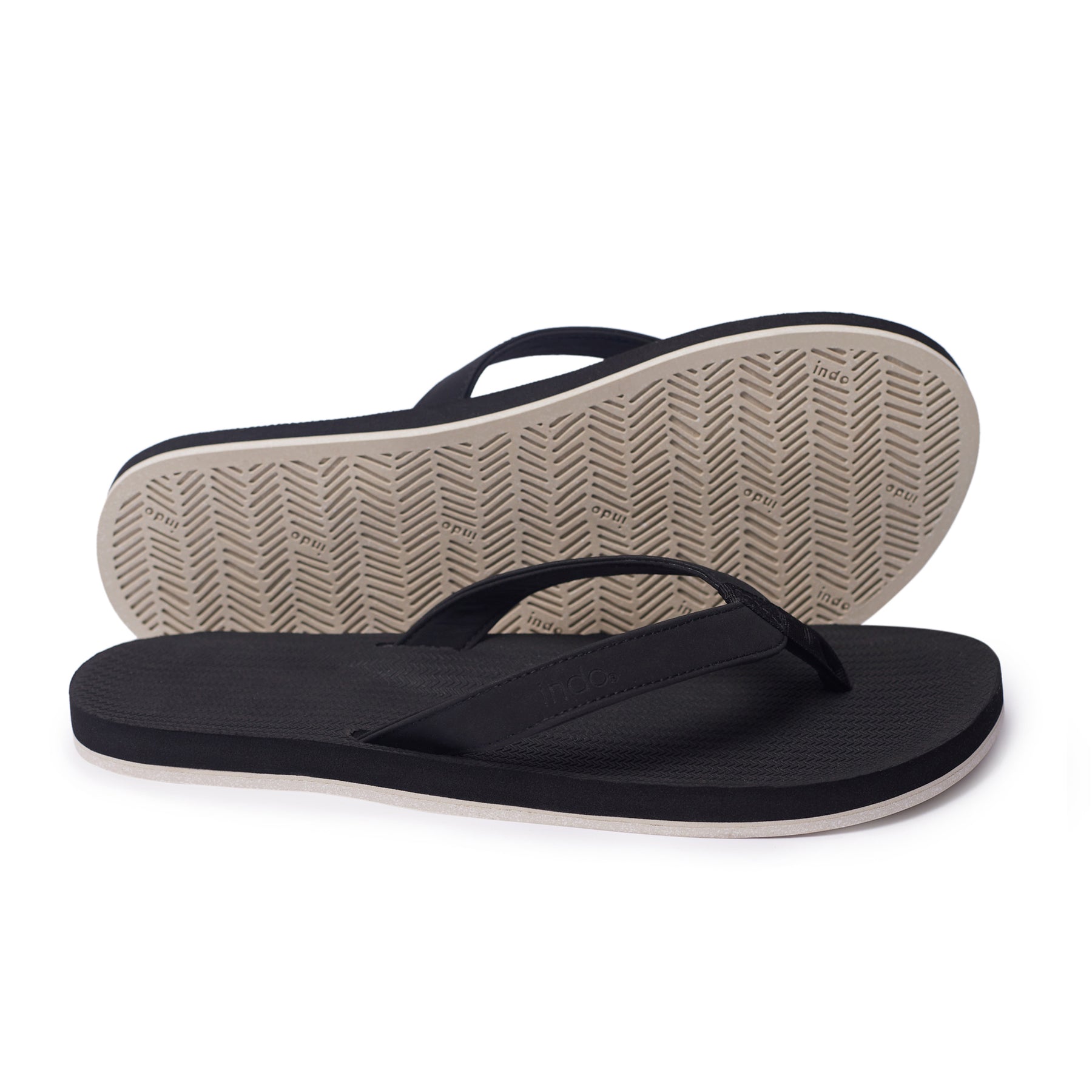 Mens Thongs - Sneaker Sole - Black/Sea Salt Sole