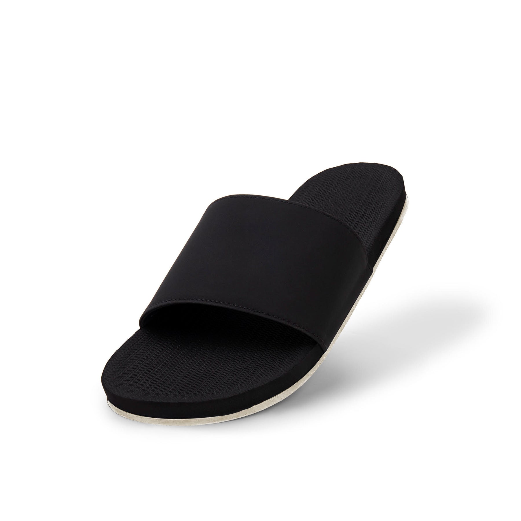 Women's Slides - Sneaker Sole - Black/Sea Salt Sole
